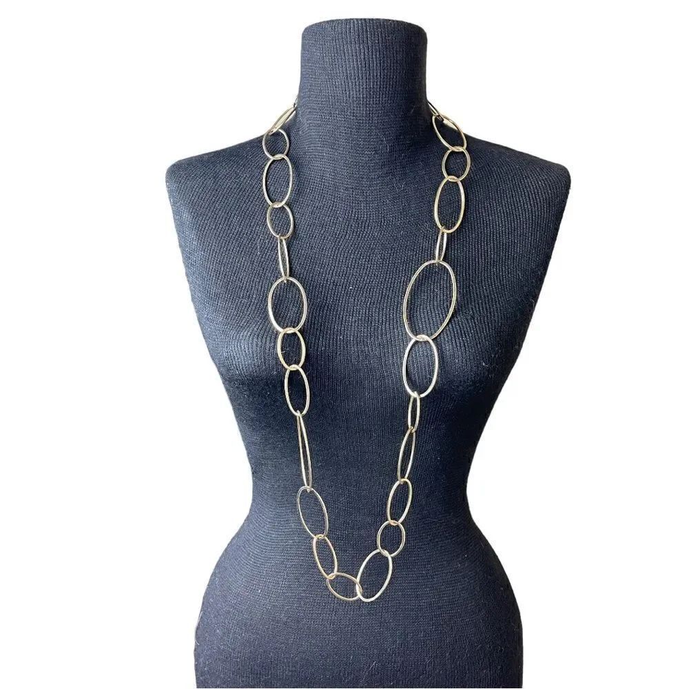 Vintage Chico’s gold tone 40”+3” necklace